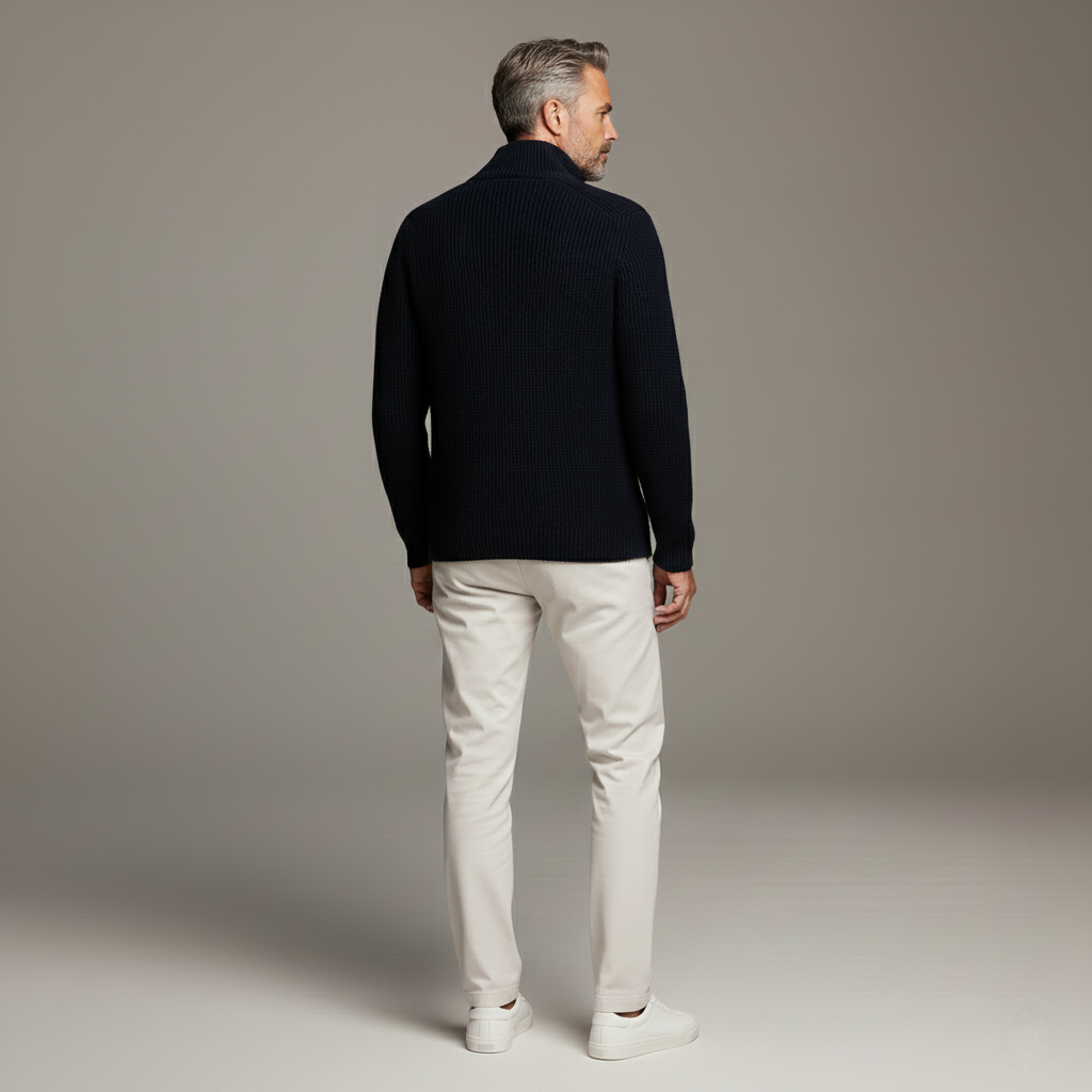 Marcel Herren Luxus Cardigan – Weiche Textur mit Knopfleisten