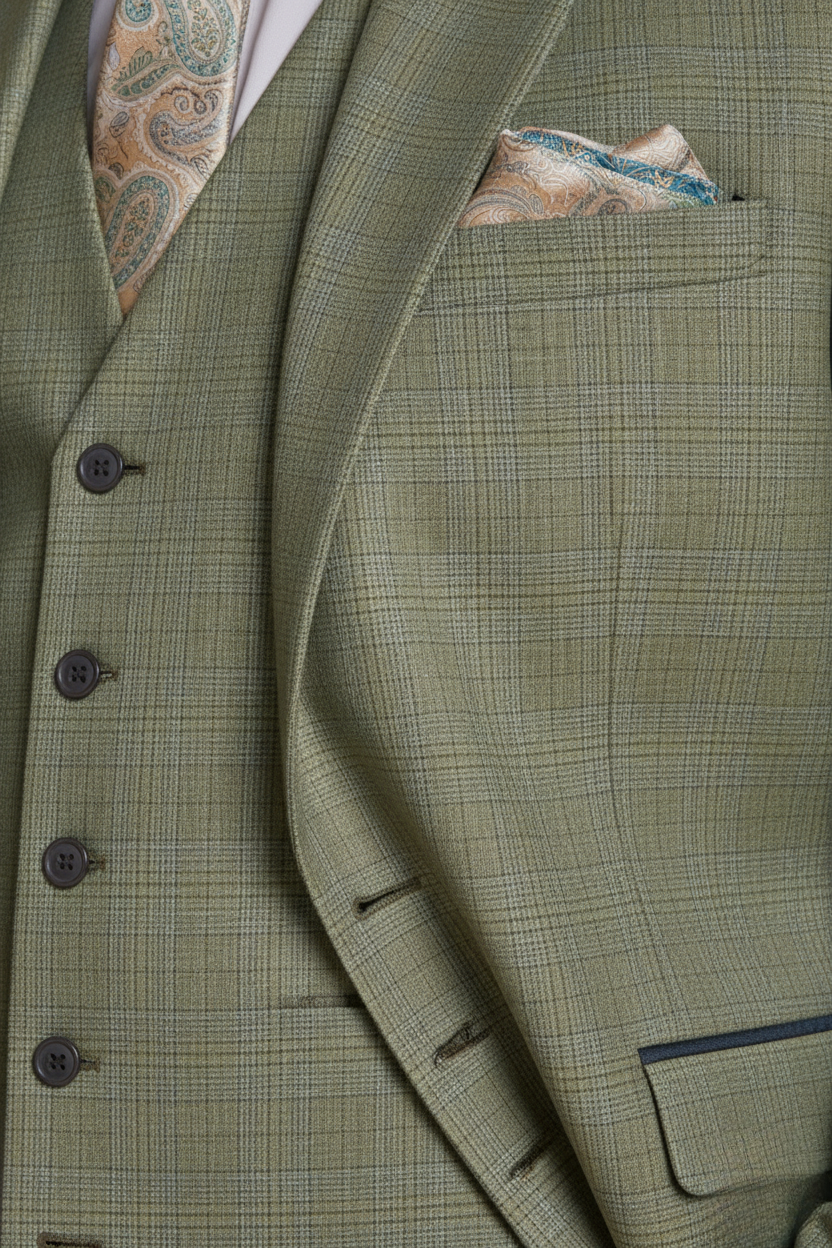 Elegantes Herren Anzugset in Salbeigrün – Zweiteiliger Anzug mit Sakko und Hose