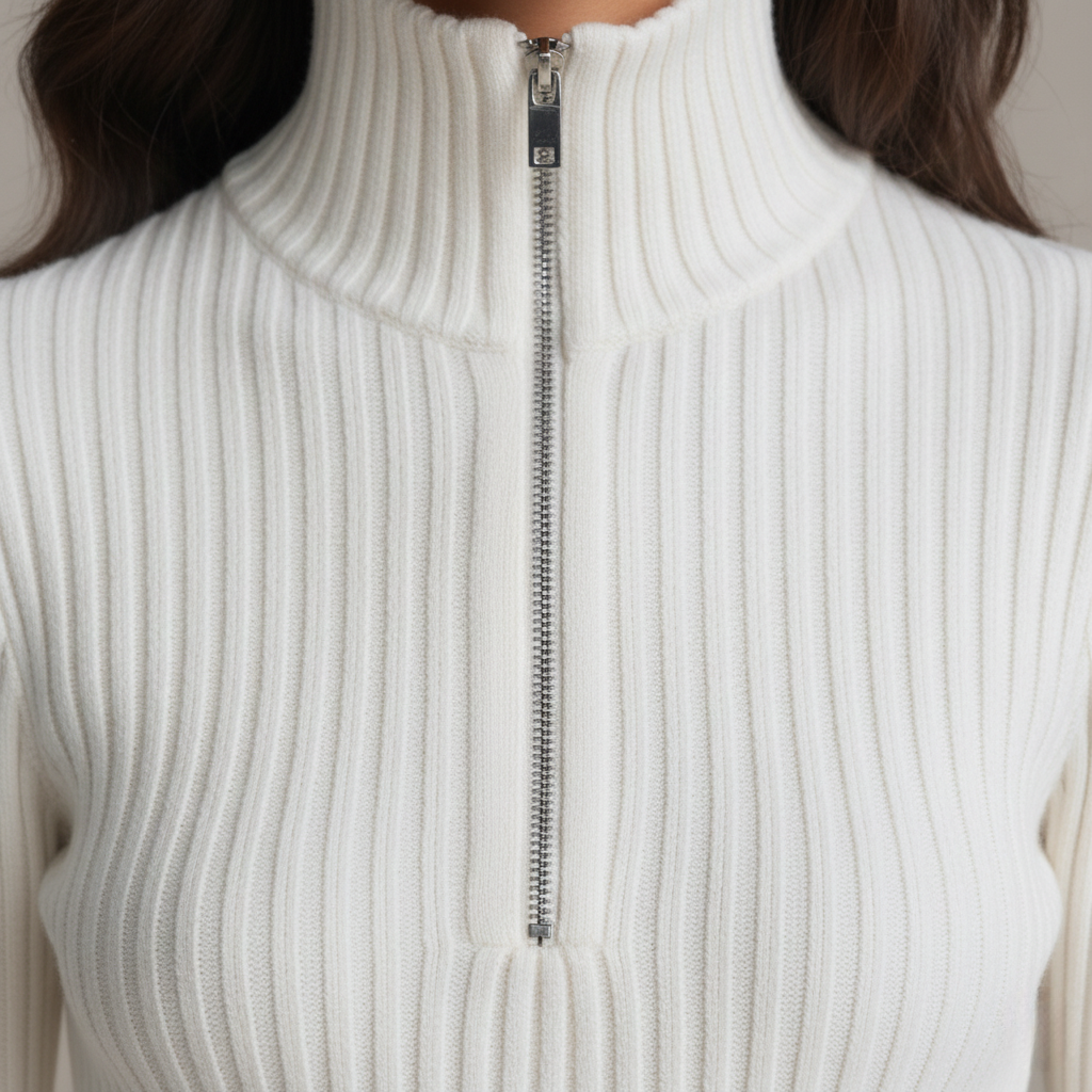 Lena elegantes Strick Zweiteiler Set - Komfortabel und Schick mit Reißverschluss