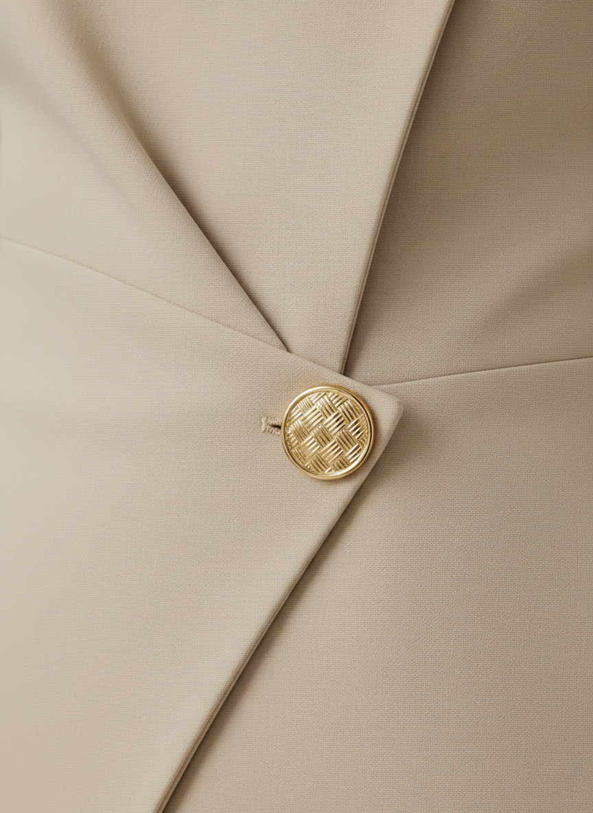 Loro Royal Schößchenjacke Asymmetrisch - Geknöpft und Taillierte in Creme