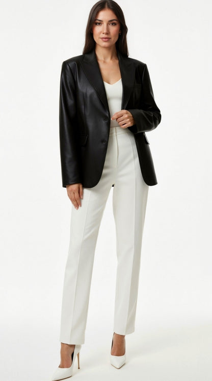 Catherine Oversized Lederblazer 0
