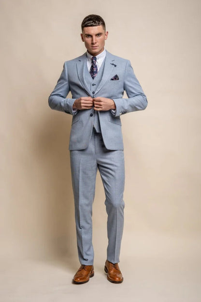 Dreiteiliger Anzug Cavani Miami Himmel Slim Fit Anzug 1