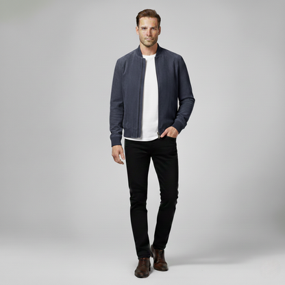 Basic Blouson Jacke – Mit Wildleder Optik und Rippbündchen