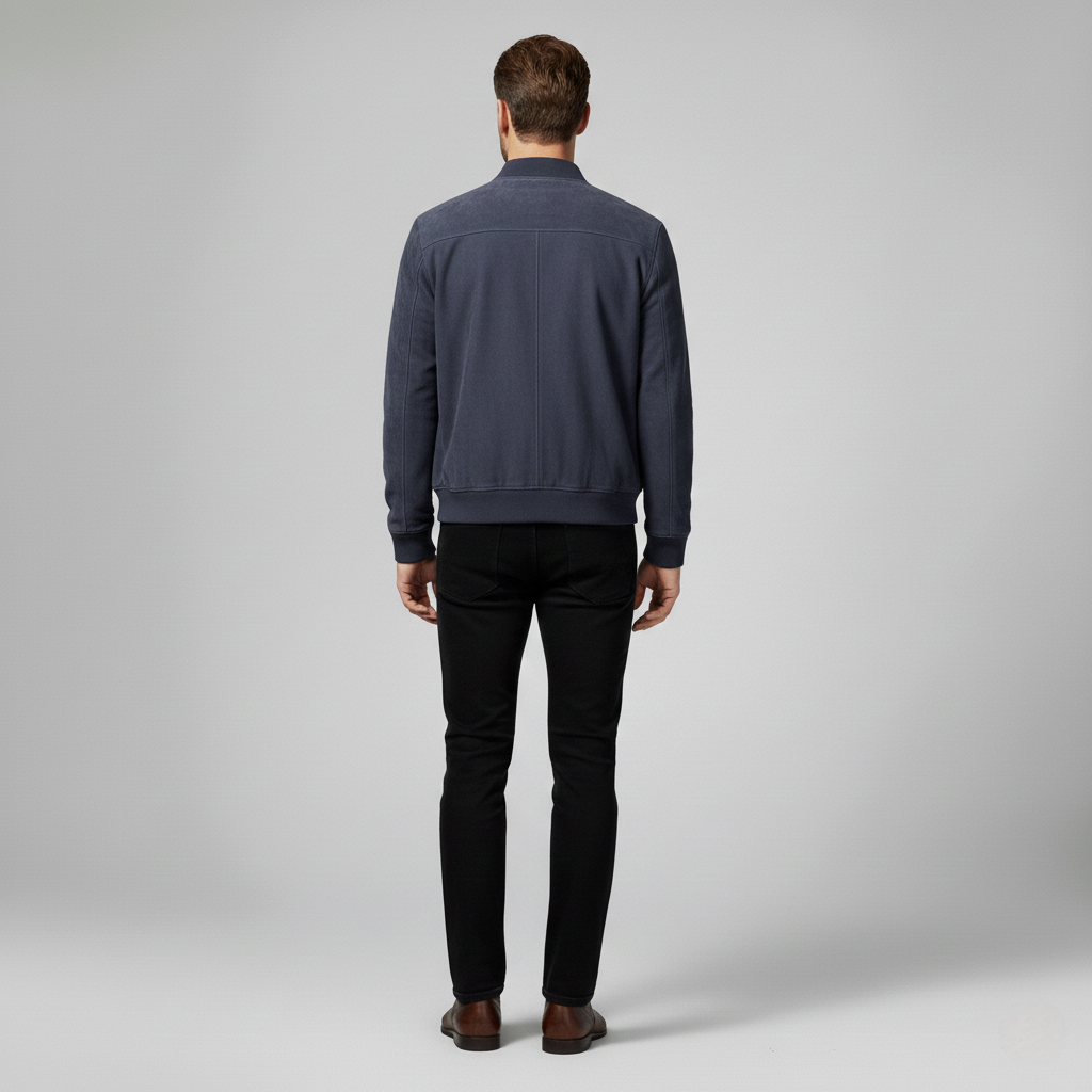 Basic Blouson Jacke – Mit Wildleder Optik und Rippbündchen