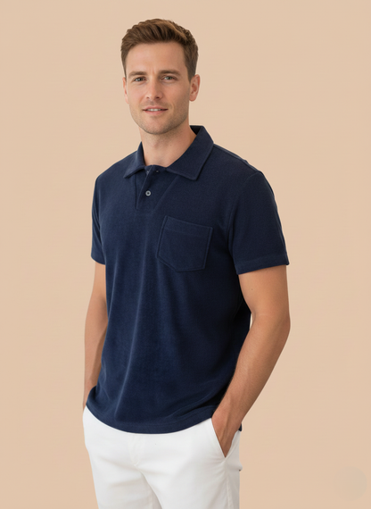 Marineblaues Windsor Terry Polo