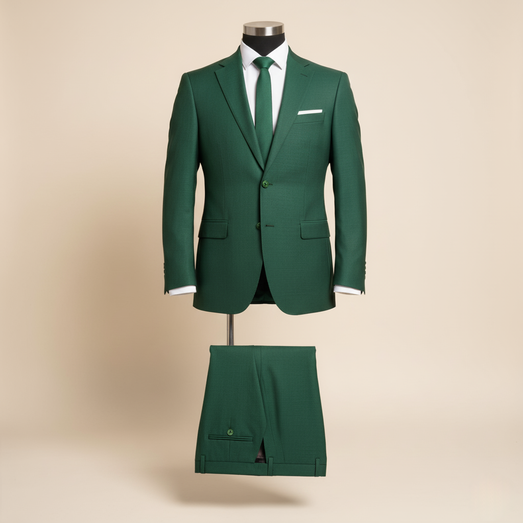 Zweiteiliger Herrenanzug mit einreihigem Kragen und fallendem Revers