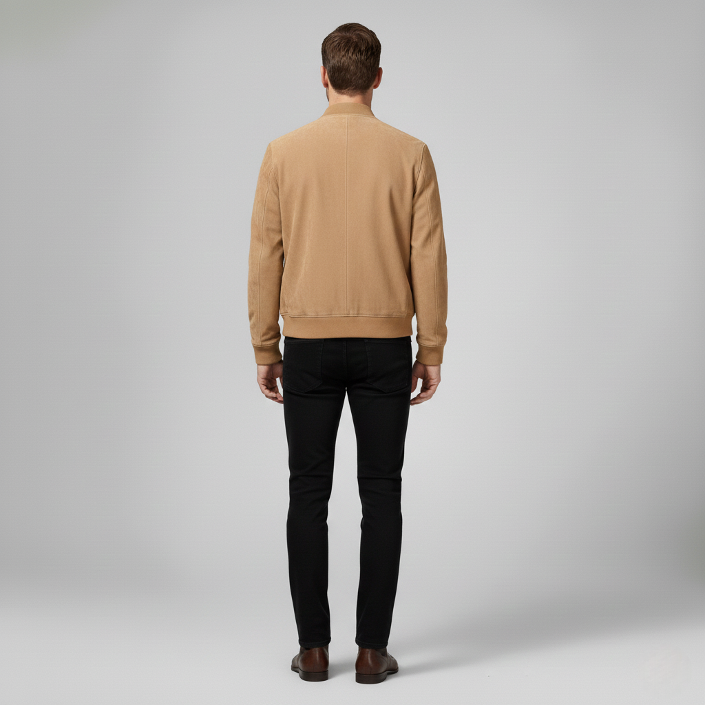 Basic Blouson Jacke – Mit Wildleder Optik und Rippbündchen