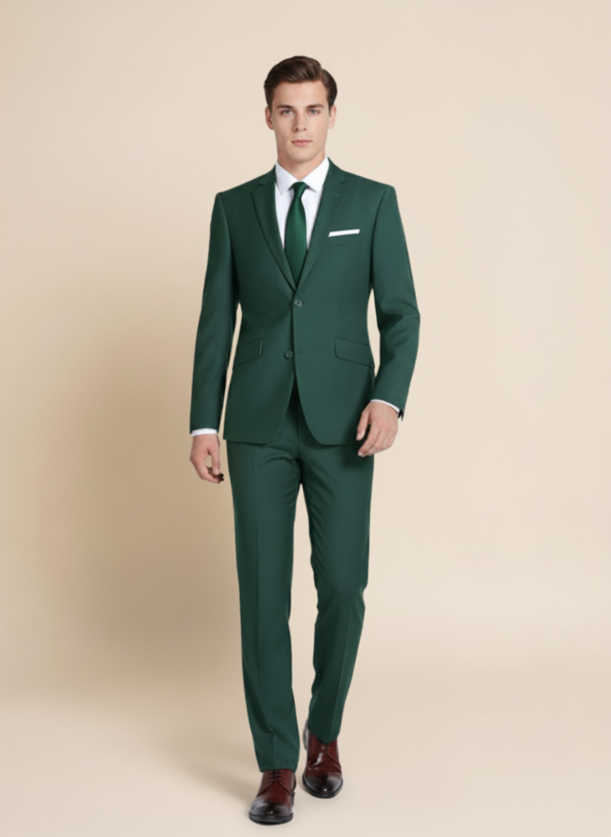 Zweiteiliger Herrenanzug mit einreihigem Kragen und fallendem Revers