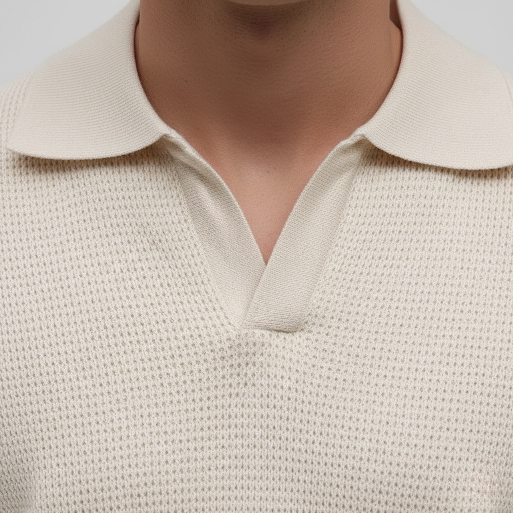 Felix Premium Strickpullover - Langarm mit Polo Kragen