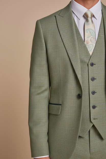 Elegantes Herren Anzugset in Salbeigrün – Zweiteiliger Anzug mit Sakko und Hose