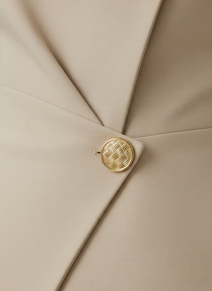 Loro Royal Schößchenjacke Asymmetrisch - Geknöpft und Taillierte in Creme