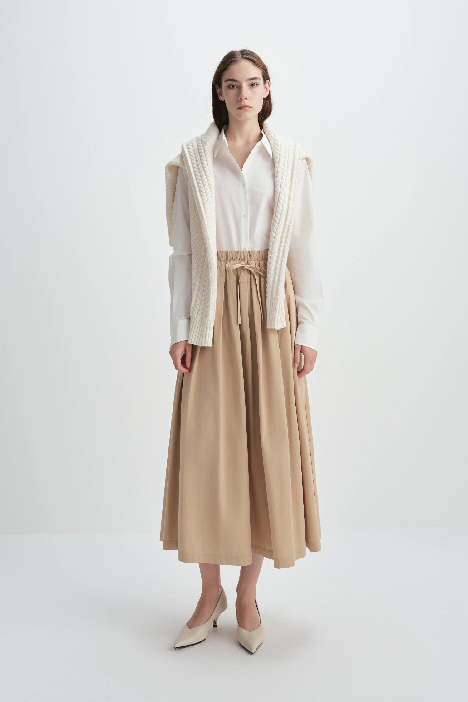 Panier Faltenrock mit Kordelzug in der Taille 1